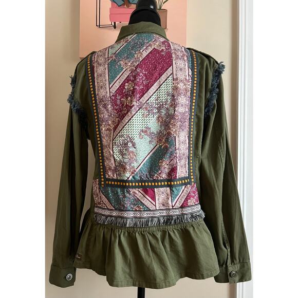 Matilda Jane Olive Boho Patchwork Jacket sz M - Picture 6 of 6